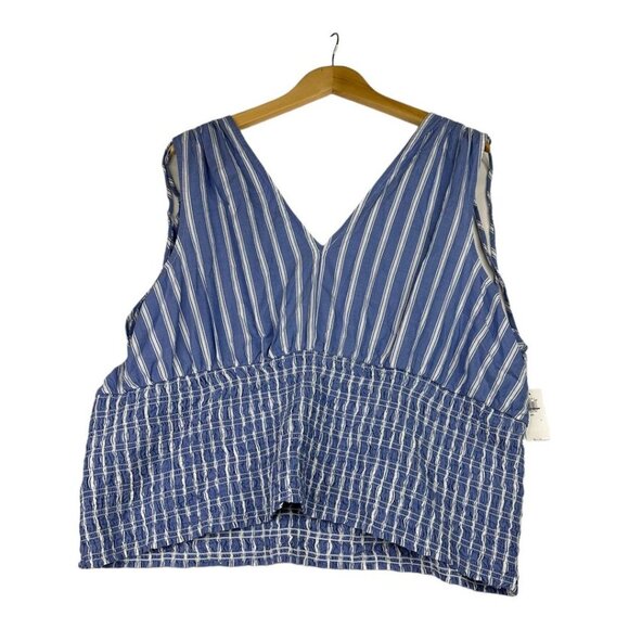 NWT Old‎ Navy Striped Sleeveless Blouse sz XXL Blue/White - Picture 2 of 8